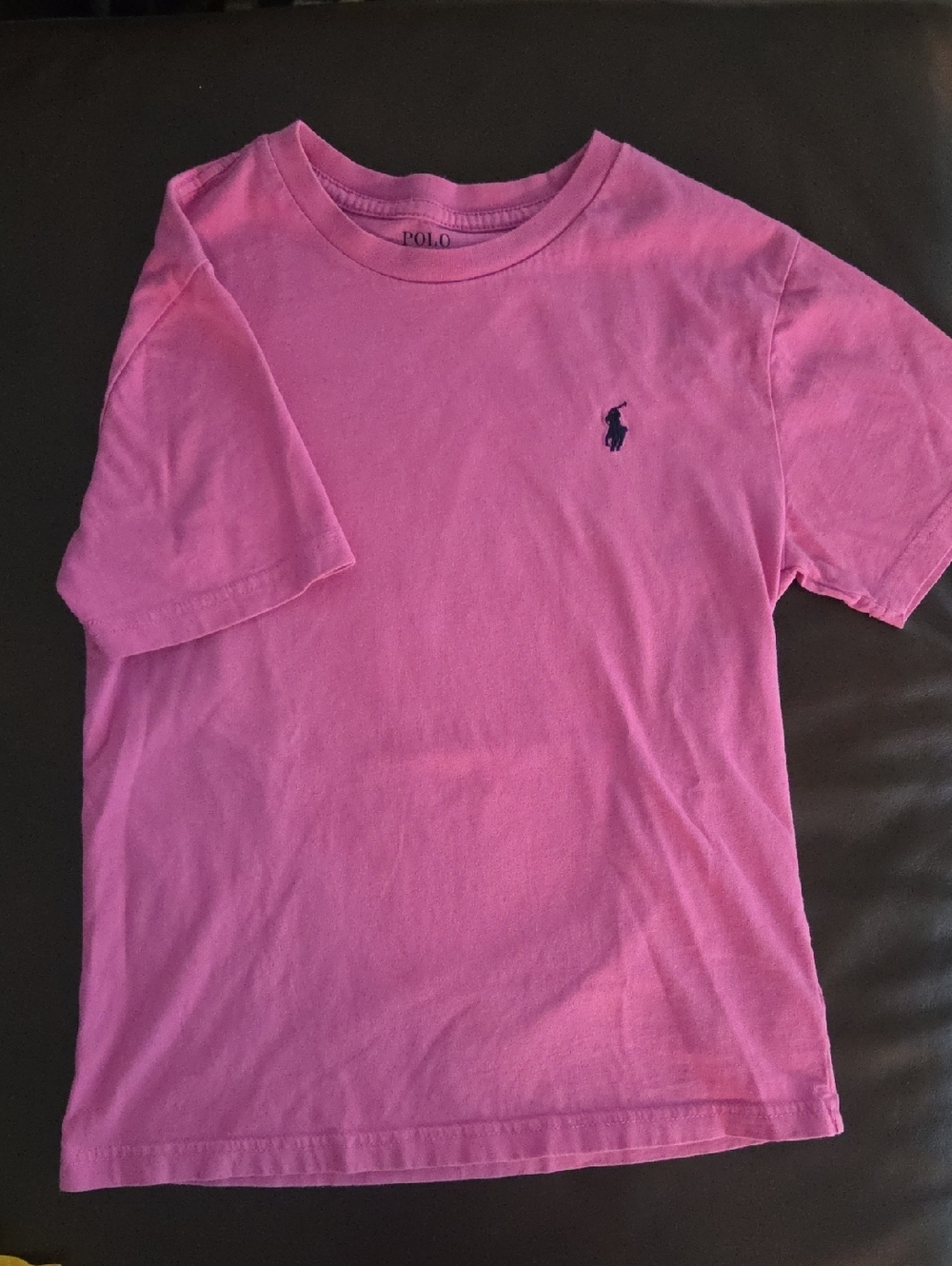 Polo by Ralph Lauren Kids Hot Pink Short Sleeve Tee with Navy Logo
